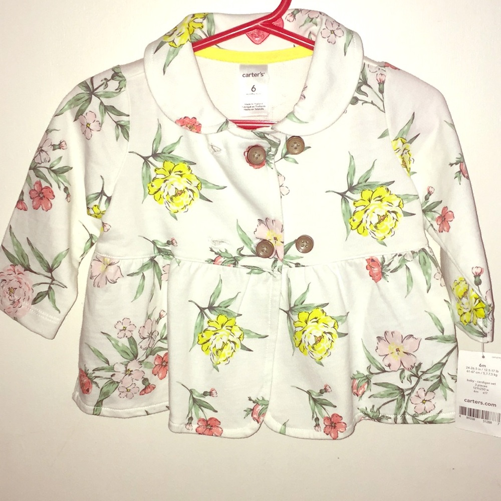 White Cardigan with flowers